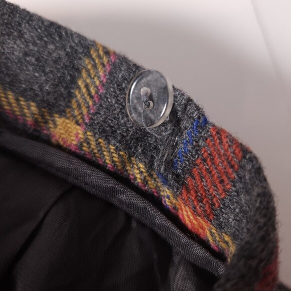 VTG Talbots Petites 12P Wool Blend Plaid Skirt Gray Red Tartan Preppy Classic US - Picture 7 of 14